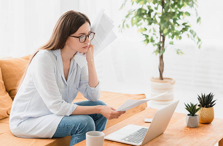 lady at her computer