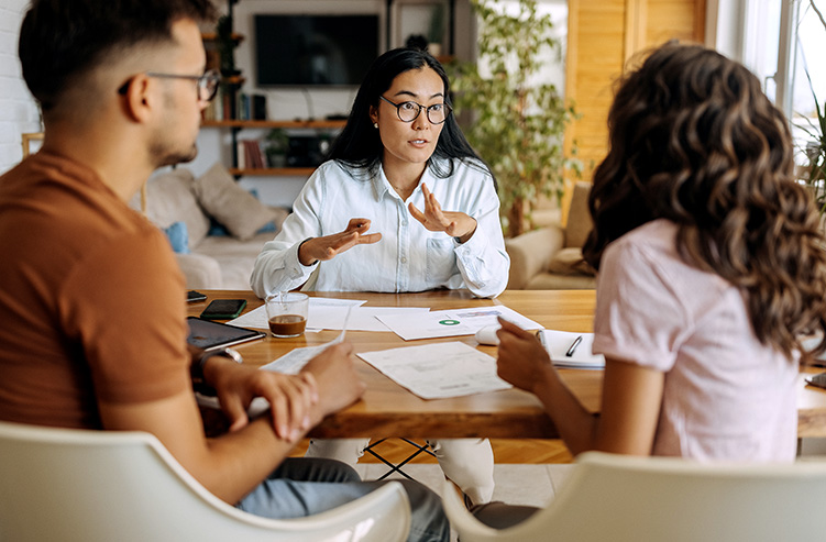 people meeting at a table
